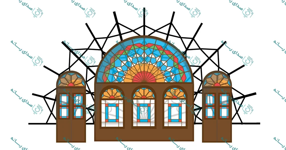 مجموعه وکتور لایه باز درب قدیمی ایرانی