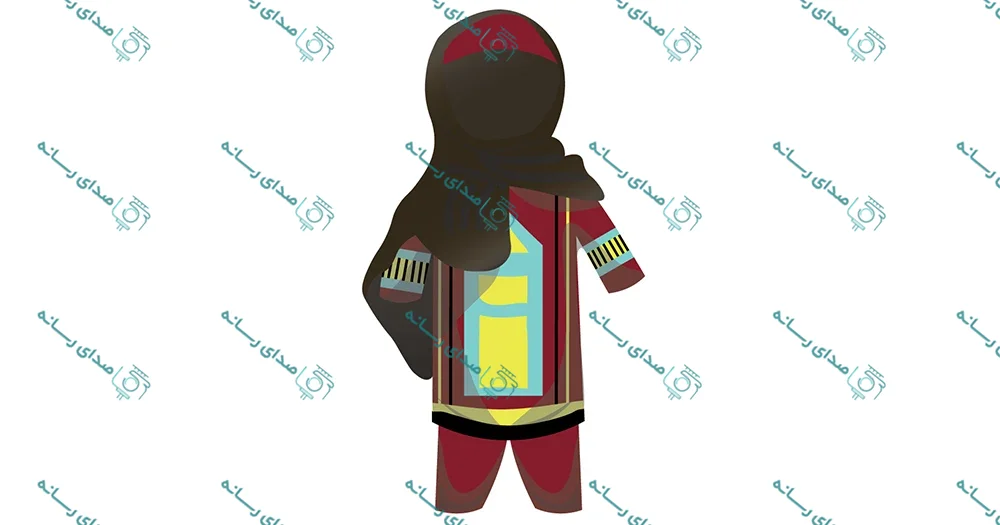 وکتور لایه باز طرح لباس زنانه بلوچی